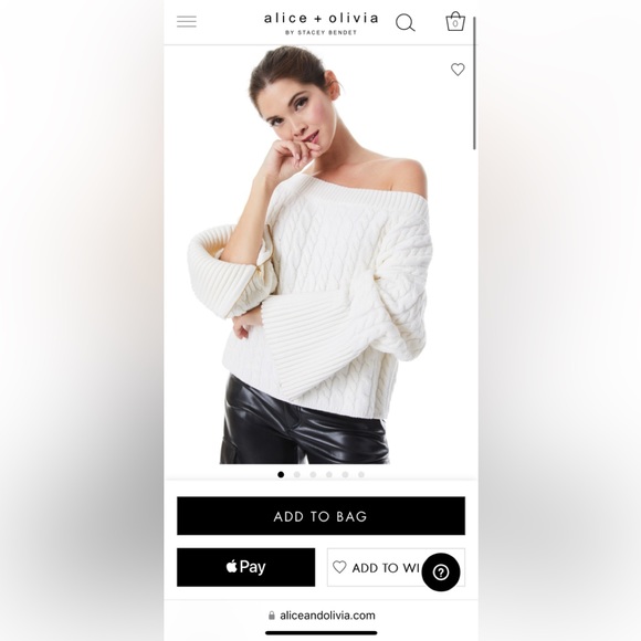 Alice + Olivia | Sweaters | Alice Olivia Ina Cable Knit Sweater | Poshmark